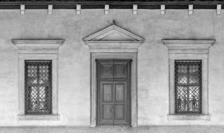 Portale e finestroni della facciata palladiana della Sala del Piovego Sala del Piovego - portale e finestroni della facciata palladiana