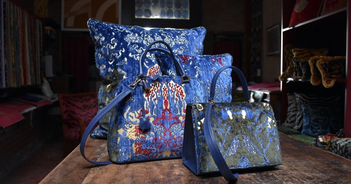 Il blu per arredare casa e per le borse collezione Coralli