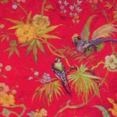 Lampasso Uccelli 304-34214 rosso | Tessiture Bevilacqua