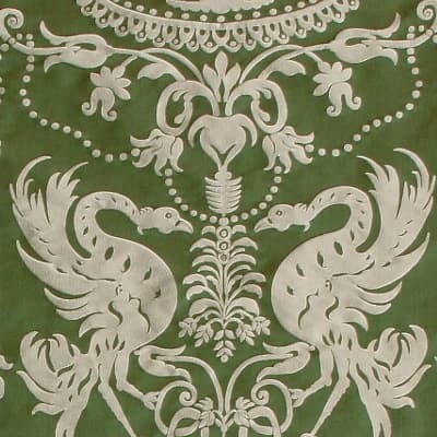 Damasco Termidoro 088-3691 smeraldo-beige | Tessitura Bevilacqua