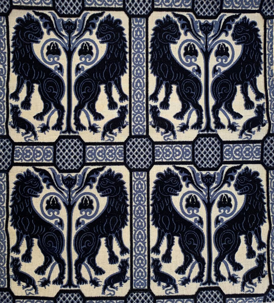 091-3273 Velluto soprarizzo leoni blu 091-3273 Velluto soprarizzo leoni blu