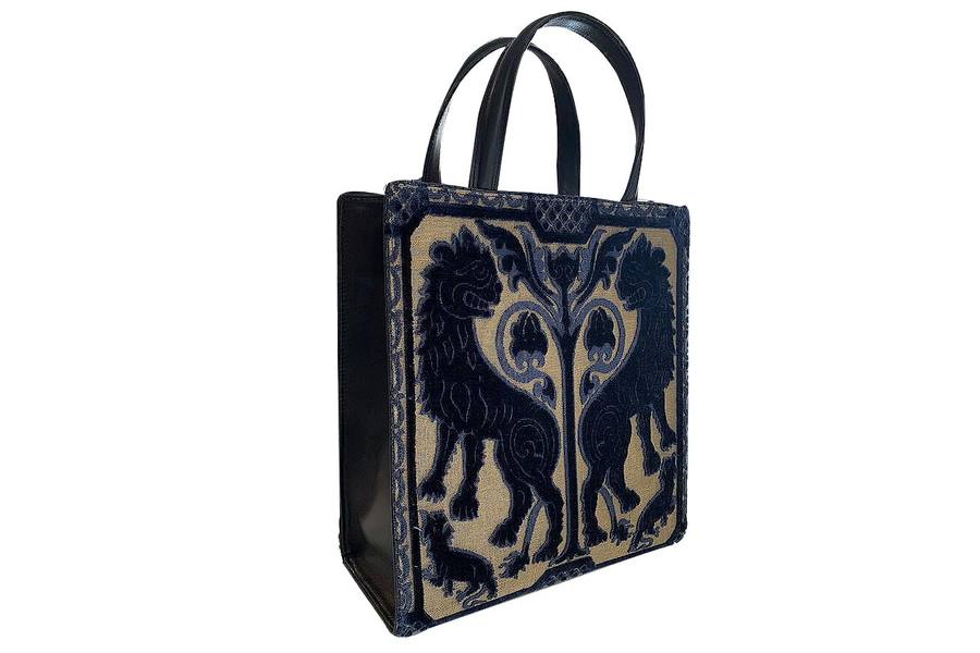 Bevilacqua velvet tote bag - Tessitura Luigi Bevilacqua