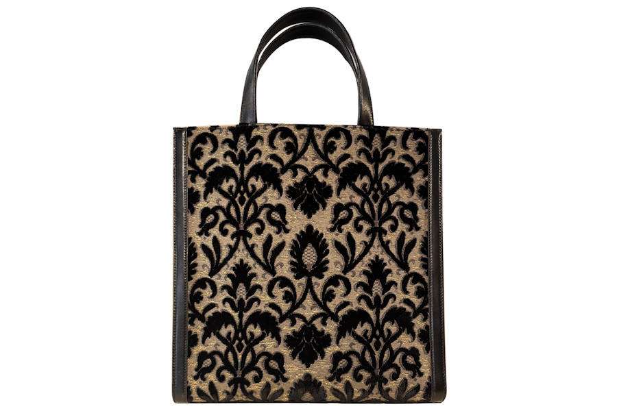 tote bag velluto rinascimento nero Bevilacqua Tote Bag-Velluto soprarizzo Leoni-2 | Tessitura Bevilacqua